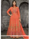 Ayesha Takia Peach Embroidered Work Floor Length Anarkali Suit