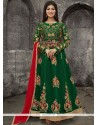 Ayesha Takia Green Patch Border Work Floor Length Anarkali Suit