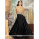 Tafeta Silk Black Floor Length Anarkali Suit