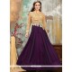 Purple Tafeta Silk Floor Length Anarkali Suit