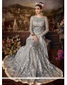 Grey Floor Length Anarkali Suit