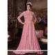 Embroidered Work Fancy Fabric Pink Floor Length Anarkali Suit