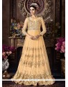 Net Resham Work Floor Length Anarkali Suit