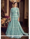 Blue Floor Length Anarkali Suit