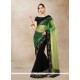 Net Brasso Black And Green Designer Half N Half Saree