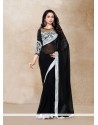 Black Faux Georgette Classic Saree