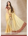 Embroidered Work Cream Saree