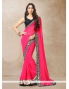 Lace Work Hot Pink Classic Designer Saree