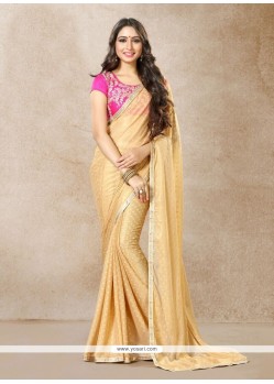 Embroidered Work Faux Georgette Classic Saree