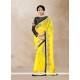 Embroidered Faux Georgette Classic Designer Saree In Yellow