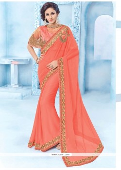 Embroidered Work Faux Chiffon Classic Designer Saree