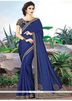 Art Silk Navy Blue Designer Traditional Saree