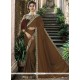 Brown Embroidered Work Traditional Saree