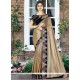 Black And Gold Patch Border Work Lycra Designer Saree