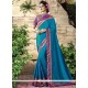 Embroidered Work Blue Traditional Saree