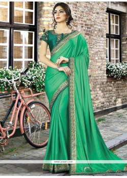 Art Silk Patch Border Work Designer Traditional Saree