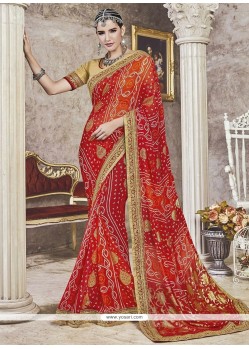 Lace Work Printed Saree