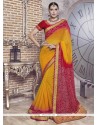 Faux Georgette Lace Work Printed Saree