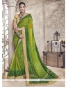 Green Printed Saree