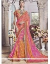 Faux Georgette Embroidered Work Printed Saree