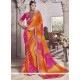 Faux Georgette Embroidered Work Printed Saree