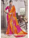 Faux Georgette Embroidered Work Printed Saree