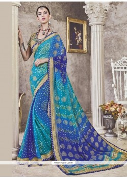 Embroidered Work Printed Saree