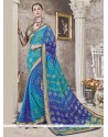 Embroidered Work Printed Saree