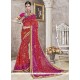 Multi Colour Lace Work Printed Saree