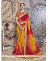 Multi Colour Faux Georgette Printed Saree