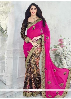 Brasso Multi Colour Half N Half Saree