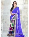 Faux Chiffon Patch Border Work Designer Half N Half Saree