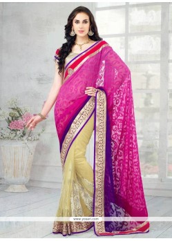 Embroidered Work Half N Half Trendy Saree