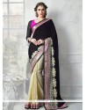 Faux Chiffon Embroidered Work Designer Half N Half Saree