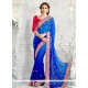 Patch Border Work Blue Shaded Saree