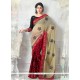 Faux Chiffon Multi Colour Embroidered Work Half N Half Saree