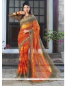 Print Work Faux Chiffon Casual Saree