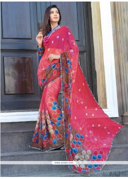 Faux Chiffon Print Work Casual Saree