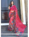 Faux Chiffon Print Work Casual Saree