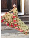 Faux Chiffon Print Work Casual Saree