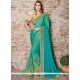 Embroidered Work Faux Crepe Shaded Saree