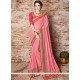 Rose Pink Faux Chiffon Classic Designer Saree