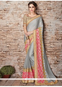 Faux Chiffon Embroidered Work Classic Designer Saree