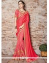 Embroidered Work Faux Georgette Designer Half N Half Saree