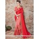 Faux Georgette Embroidered Work Half N Half Designer Saree