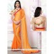 Orange Patch Border Work Saree