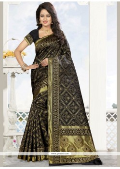 Weaving Art Silk Traditional Designer Saree In Black