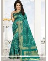 Art Silk Sea Green Traditional Designer Saree