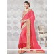 Faux Georgette Pink Saree