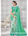 Patch Border Work Faux Georgette Classic Designer Saree